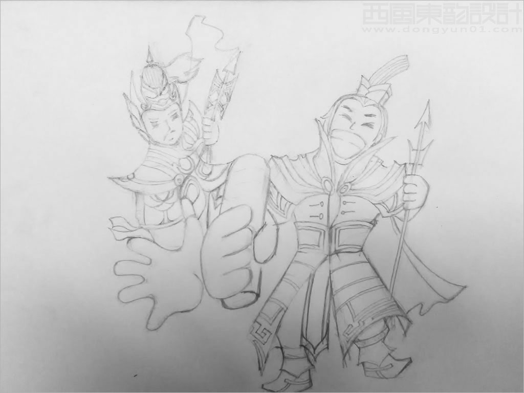 劉邦、項羽卡通人物形象設計草圖
