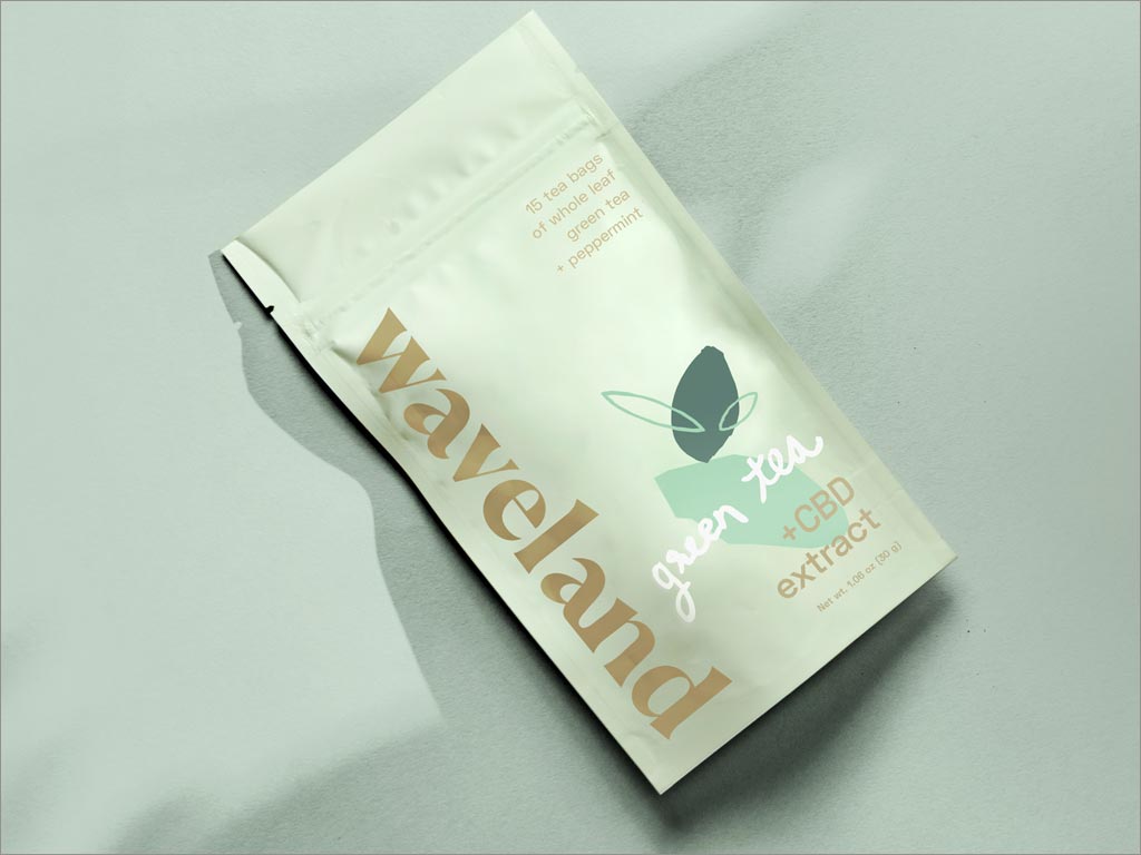 美國Waveland功能性茶飲料包裝設(shè)計(jì)之綠茶