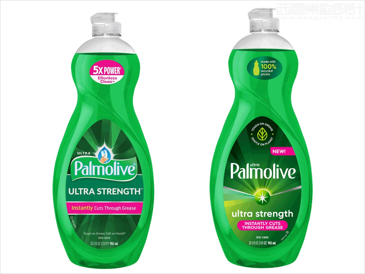 美國Palmolive洗潔精日化用品包裝設(shè)計(jì)之新舊包裝設(shè)計(jì)對(duì)比