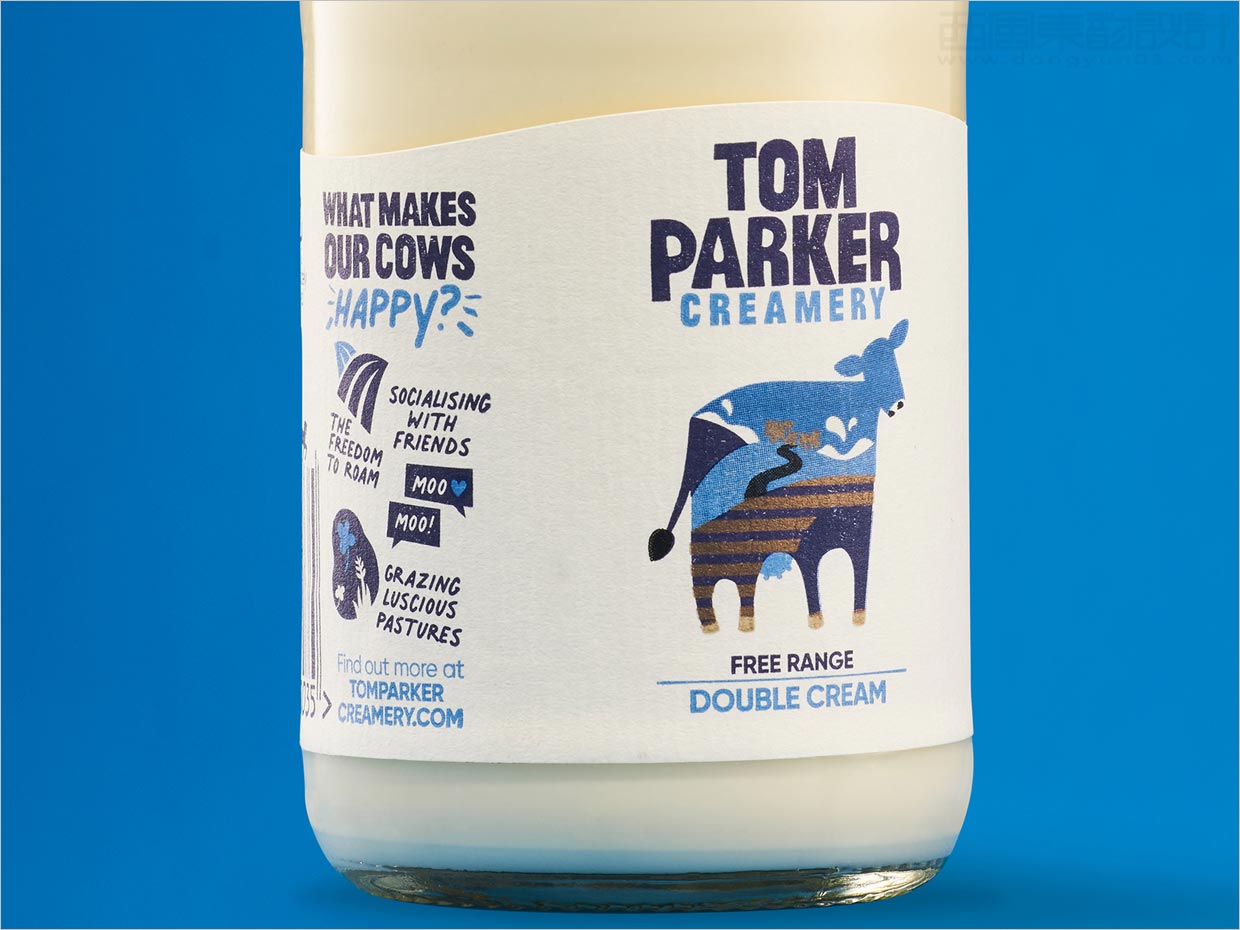 英國Tom Parker Creamery牛奶包裝設(shè)計之瓶標(biāo)設(shè)計