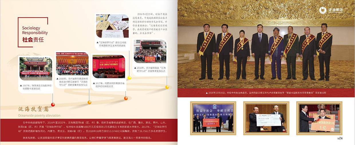中國泛海控股集團(tuán)35周年畫冊設(shè)計之社會責(zé)任頁面設(shè)計