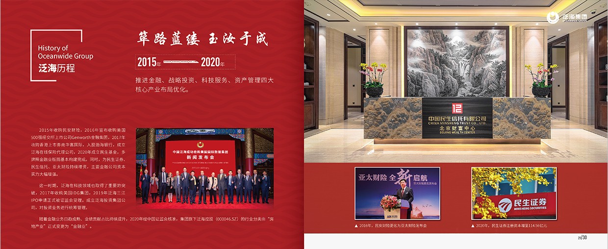 中國泛海控股集團(tuán)35周年畫冊設(shè)計之泛海歷程頁面設(shè)計